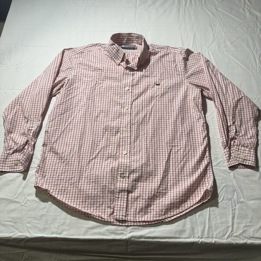Southern Marsh Mens Small Red Tattersall Check Button Down Shirt